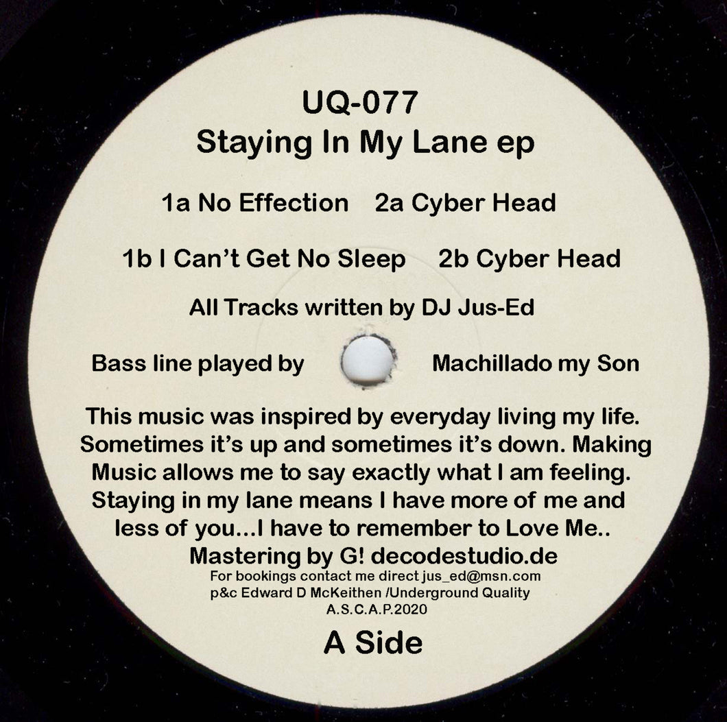 UQ-077 STAYING IN MY LANE EP shipping now!